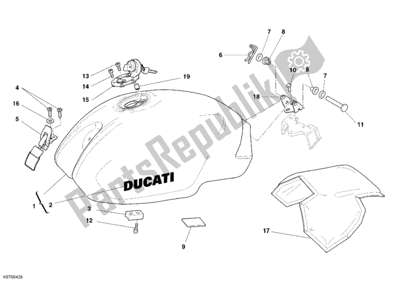 Todas as partes de Tanque De Combustível do Ducati Monster 620 Dark 2005